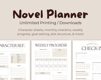 writing book planner Novel Planner | Digital or Printable Writing Workbook | Word Count Tracker | GoodNotes, NaNoWriMo, Stories, Fanfiction, Template, Characters
