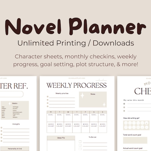 Character Workbook Digital or Printable Writing Planner - Etsy