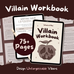 Villain Workbook || Digital or Printable Writing Planner, Character Profile, Novel Templates, NaNoWriMo 2023, Goodnotes, Stories Fanfic Book