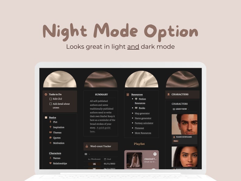 Planificador de novelas de Notion: Organizador de historias y panel de control para escritores (Descarga digital) imagen 6