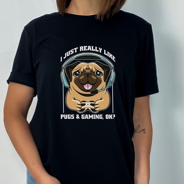 Pug T-Shirt|Gamer Apparel|Dog Lovers Tee|Geeky Chic|Unique Design Tee|Gaming Pug|Quirky Shirt