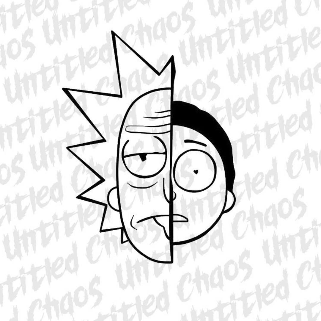 Half Rick Half Morty Rick & Morty Vinyl Decal Car Decal Etsy
