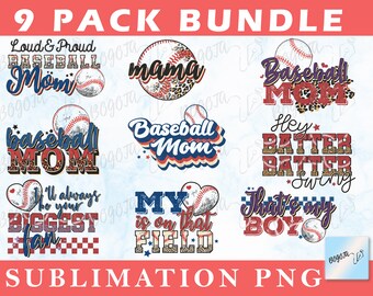 Retro Baseball Mom Bundle, Baseball Clipart, Baseball Mom Sublimation, Baseball Mama PNG, Baseball Shirt Design, Baseball Mom PNG, Baseball