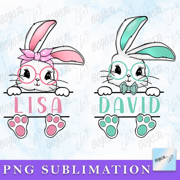 Easter Bunny Name Frame PNG, Sublimation Design Download, Easter Bunny PNG, Customize, Easter Rabbit PNG, Easter, Sublimate Designs Download