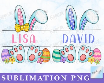 Easter Bunny Name Frame PNG, Sublimation Design Download, Easter Bunny ...
