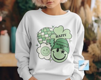 Retro St Patricks Day PNG, St Patricks Day PNG, Happy St Patrick's, Lucky Vibes, St Patricks Sublimation PNG, Shamrocks, Trendy Sublimation