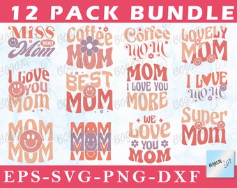 Mama SVG, Retro Mama SVG, Mom SVG, Boho Mom svg, Groovy Svg, Mama Wavy Text Svg, Mama Png, Moms Club Svg, Trendy Svg, Gift For Mom