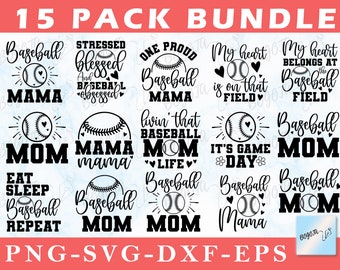Baseball Mom SVG Bundle, Baseball SVG, Baseball Shirt SVG, Baseball Mom Life svg, Supportive Mom svg, Baseball Sports svg, Cut File Cricut