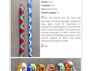 Wig-Wag lampwork tutorial e-book how-to create striped and wavy glass canes, digital PDF