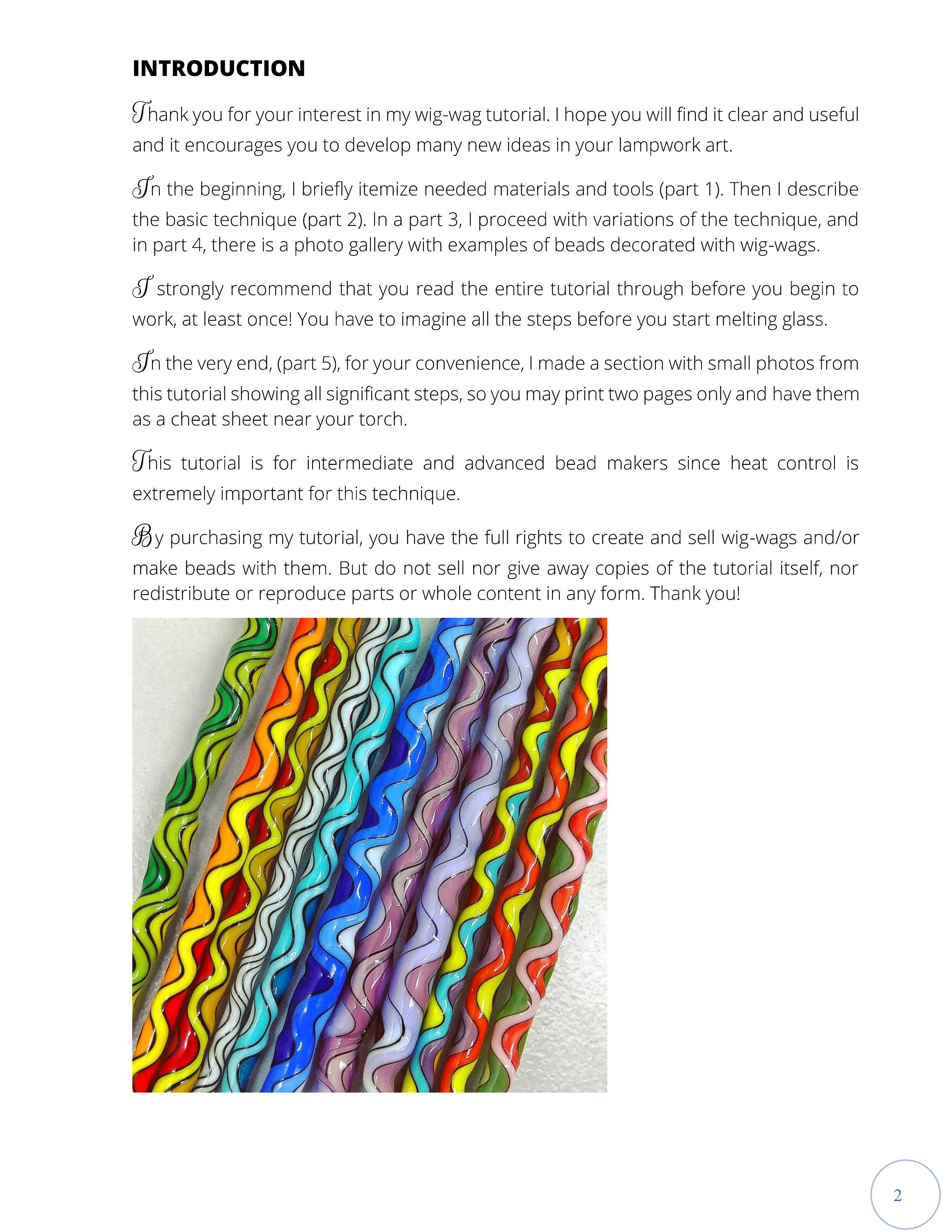 Wigwag Lampwork Tutorial Ebook Howto Create Striped and Wavy Glass