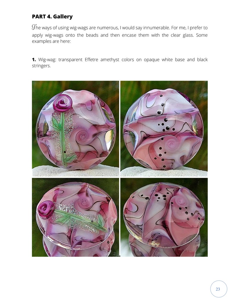 Wigwag Lampwork Tutorial Ebook Howto Create Striped and Etsy