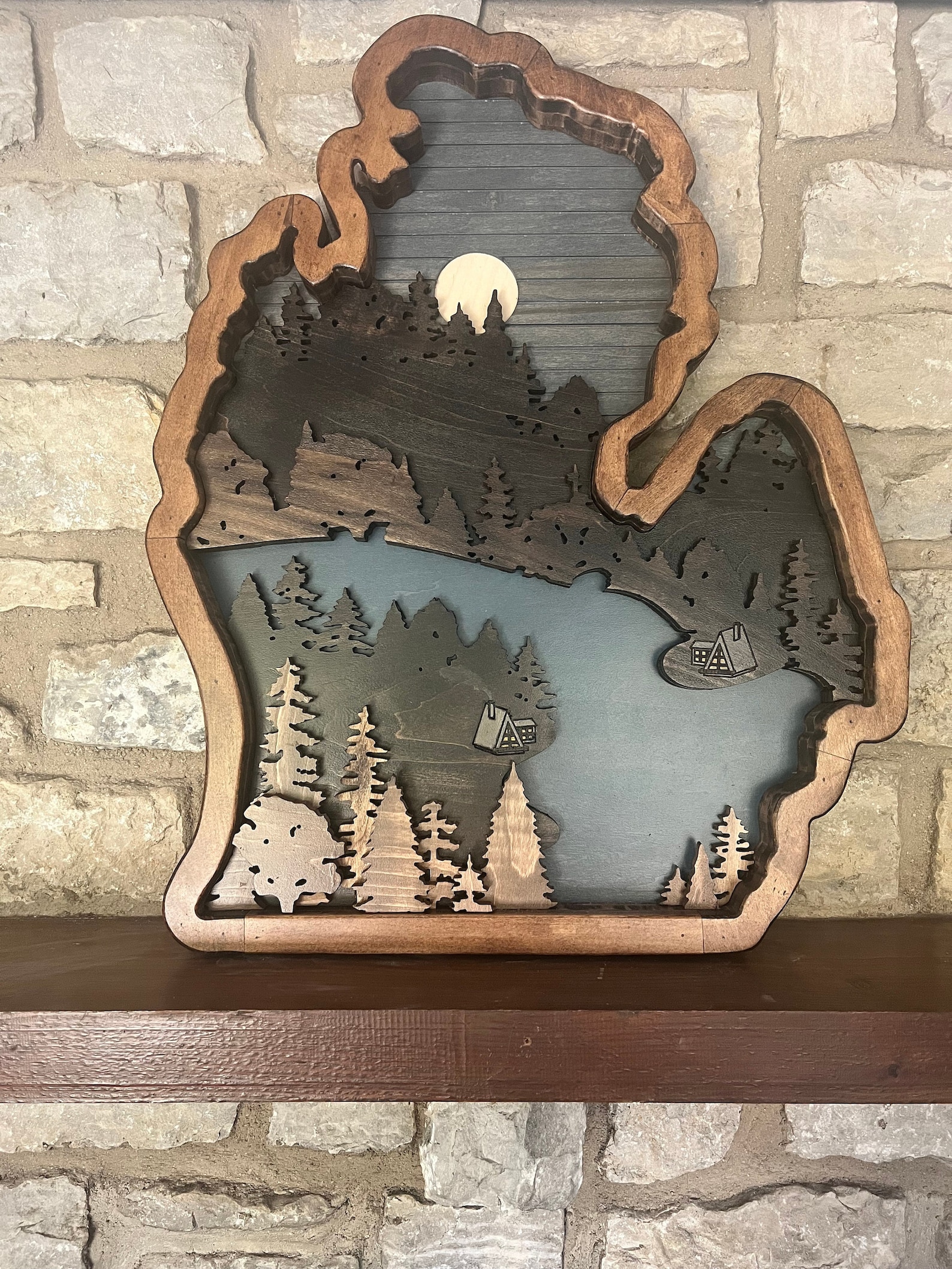 Michigan Frame Woodland Wall Art/decor- Michigan Frame - Etsy