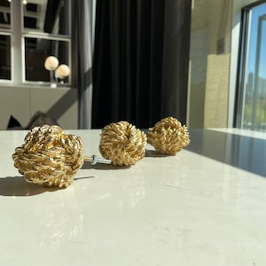 Gold Knot Knobs for Dresser and Cabinets | Luxury Gold Pulls | Furniture Upgrade | Modern Gold Round Knobs