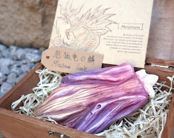 MONSTER HUNTER Mizutsune Inspired Scale Replica with Wooden Box | MH World Wilds Rise Sunbreak Resin