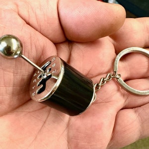 Porte-clés avec levier de vitesses, porte-clés avec levier de vitesses, porte-clés en métal MOVING GEARS