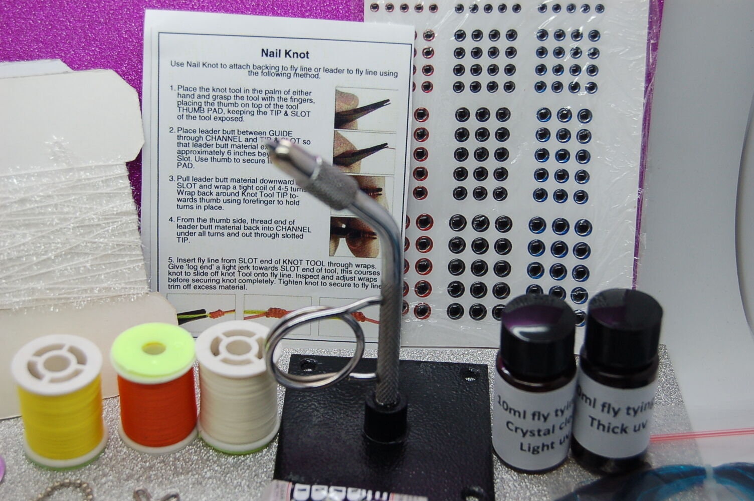 Colla UV Per Mosche Kit Materiali E Strumenti Per Legatura Mosche Da Pesca - Include Colla UV, Fili E Accessori Colle UV E Fili Pesca - Foto 11