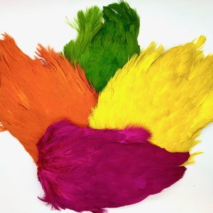 A grade dyed hen saddle ,fly tying feathers 4 colours fly tying arts and craft