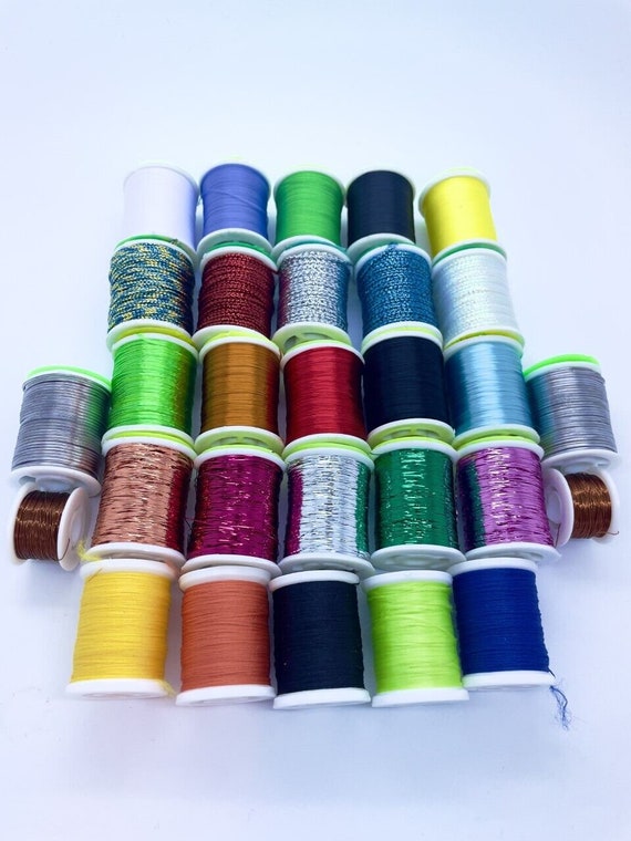 Fly Tying Large Spool Thread and floss over 17 colours fly fishing
