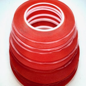 extremely strong Double Sided Transparent polyester Tape for arts and Craft,thin tape 0.2mm thickness ultra strong,1mm-12mm choice of sizes