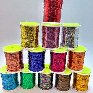 Fly Tying Large Spool Flat Tinsel, 13 colours,fly dressing,BUY 3 GET 3 FREE