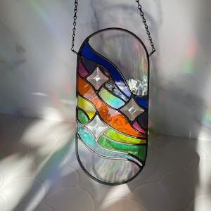 Made to Order: Rainbow Cascade Stained Glass Suncatcher | Rainbow Maker