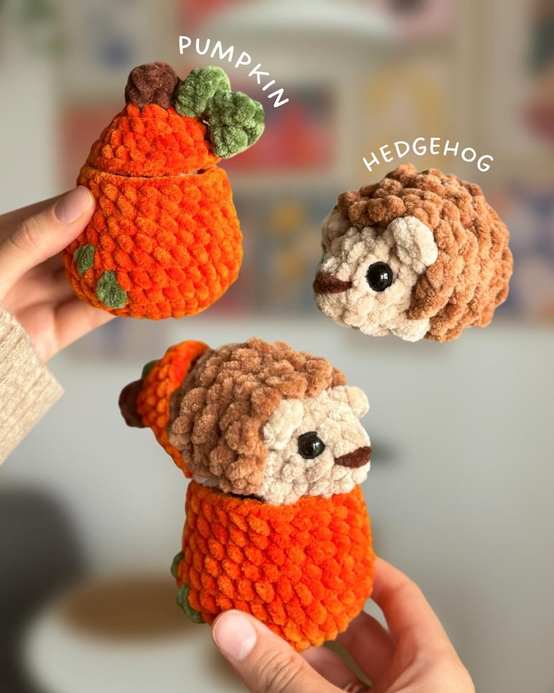 No-sew Mini Autumn Critters Crochet Pattern in English (PDF File