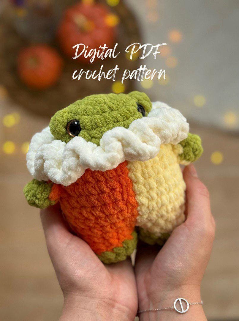 37 Clown Crochet Patterns to Add Color, Character, and Circus Charm 34 Clown Frog no-sew crochet amigurumi pattern Halloween