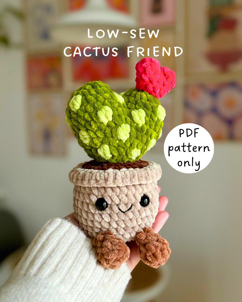 Cactus Friend Heart-shaped Low-sew Crochet Pattern in English (PDF File),  Crochet Jellycat Cactus, Crochet Succulent, Valentine Amigurumi - Etsy  Israel