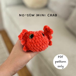 Mini no-sew crab crochet amigurumi pattern PDF | crochet crab | crochet sea creature