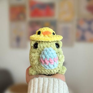Rane pasquali 3 in 1, schema all'uncinetto a bassa cucitura in inglese, schema amigurumi all'uncinetto pasquale, rana contadina all'uncinetto, rana coniglietto all'uncinetto immagine 5