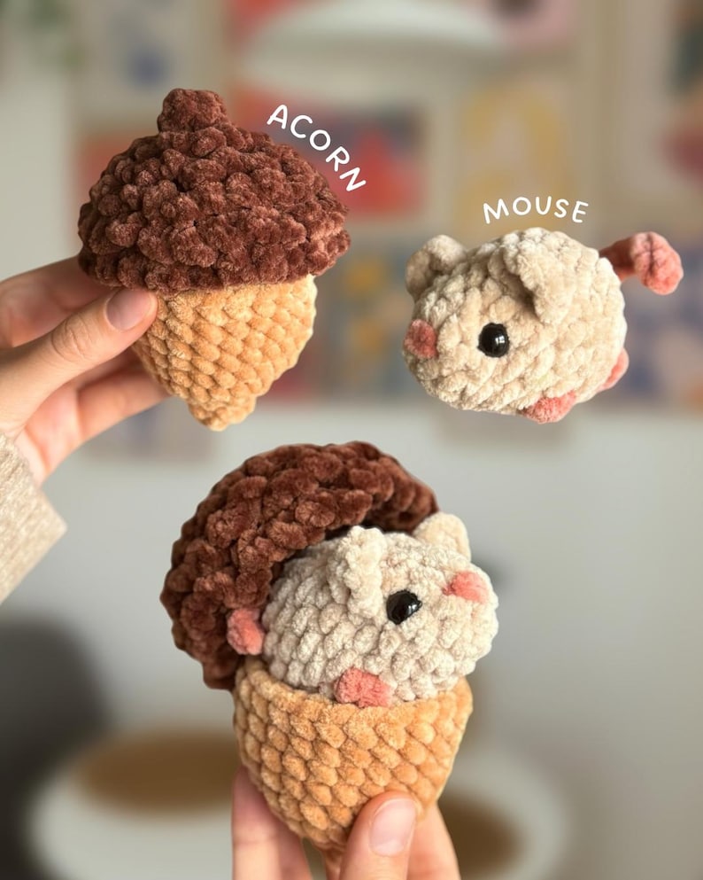 No-sew Mini Autumn Critters Crochet Pattern in English (PDF File