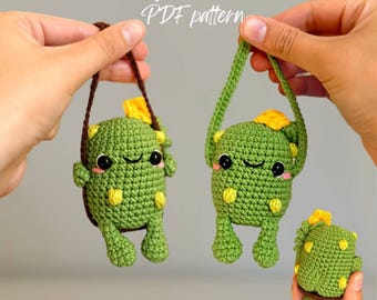 Pickle car charm & pickle keychain crochet pattern PDF English | cucumber car charm | cucumber keychain | crochet pickle car hanger