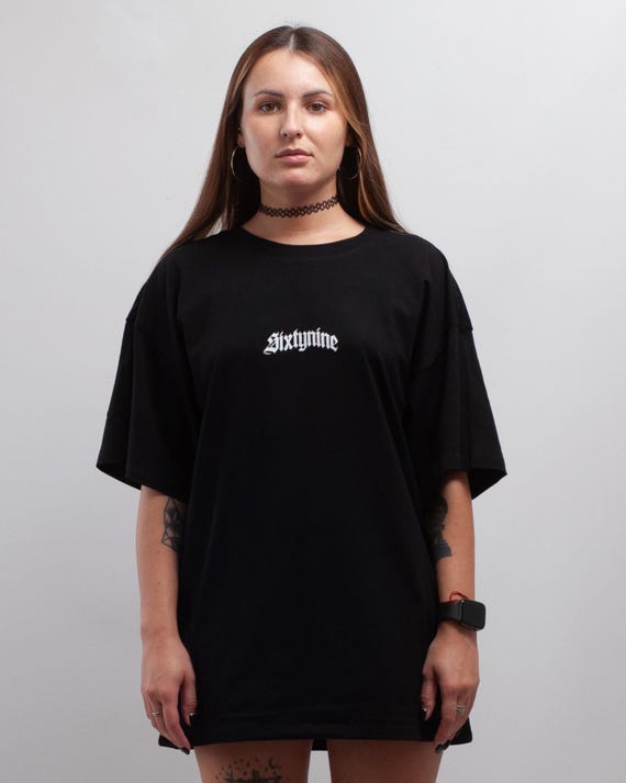 Black Oversize T-shirt: Damocles Sword Graphic Streetwear Tee - Etsy