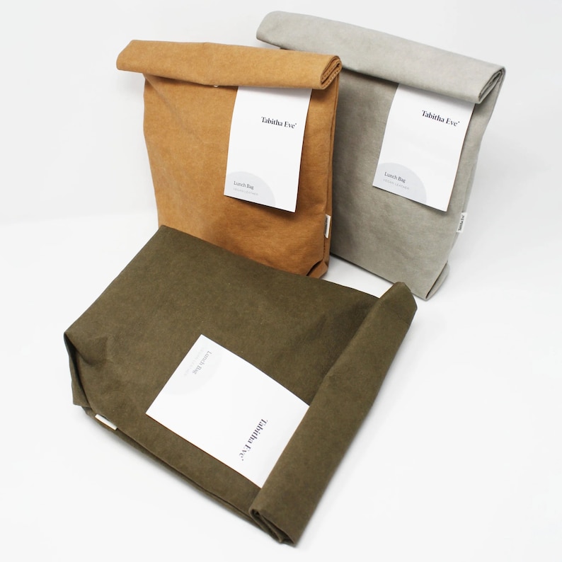 Snack bags made from eco vegan leather store your sandwiches, make up, toiletries image 2