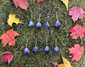 Amethyst Point Keychain/ Raw Amethyst Crystal/ High Quality Amethyst Crystal Point Keychain