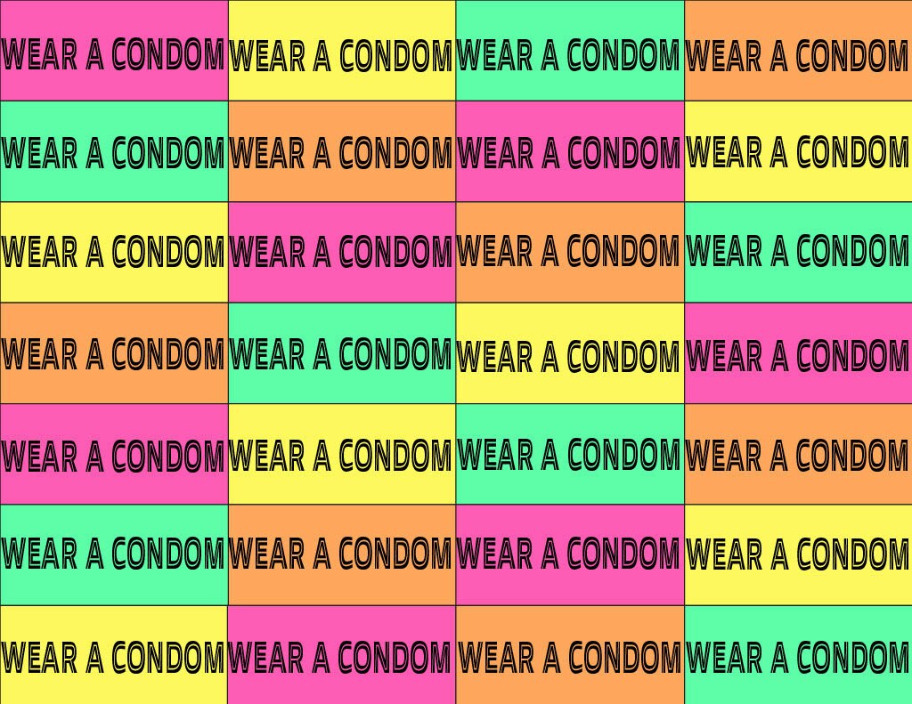 Retro Health Promotion Wear A Condom, Safe Sex, Harm Reduction, Sex