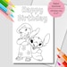 Lilo and Stitch Coloring Page. Printable Stitch Birthday Cards. Stitch ...