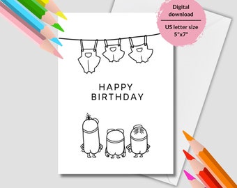 Printable Minions Birthday Coloring Pages (Digital Download)