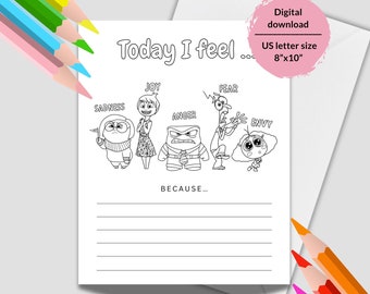 Inside Out 2 Coloring Page: Emotions Activity Sheet (PDF)