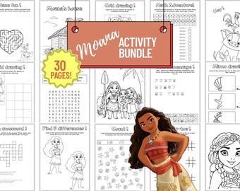 Paquete de actividades de Moana: Páginas para colorear, juegos de laberinto (Descarga PDF)