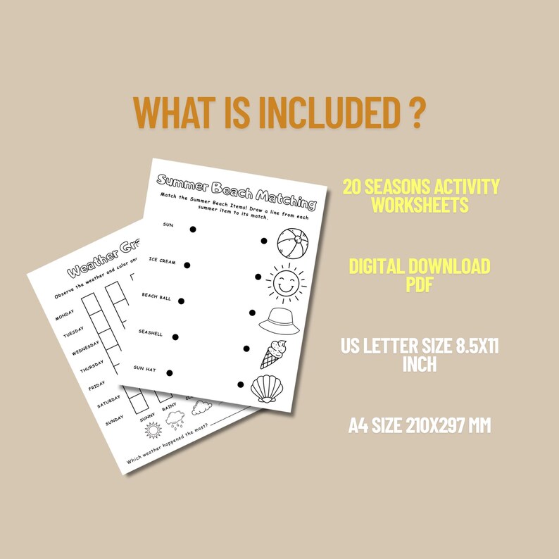 Learning Through Seasons Activity Bundle – 20 Printable Worksheets for ...