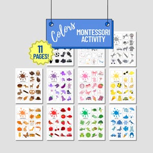 Montessori Farben Sortieraktivität | Vorschule Farbabstimmung Printable | Farbenspiel lernen | Kleinkind Farberkennung | Druckbares PDF