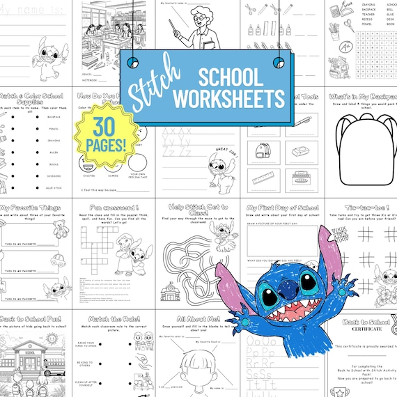 Stitch Activity Book: Coloring Pages & Maze Games (PDF Download)