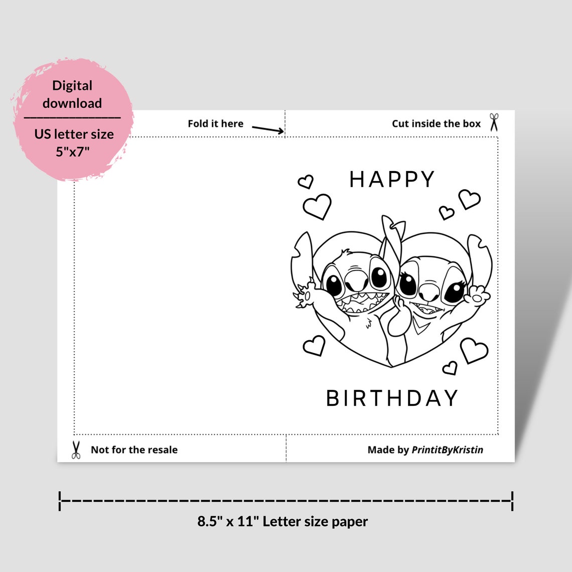 Stitch Coloring Pages. Printable Stitch Birthday Cards. Lilo and Stitch ...