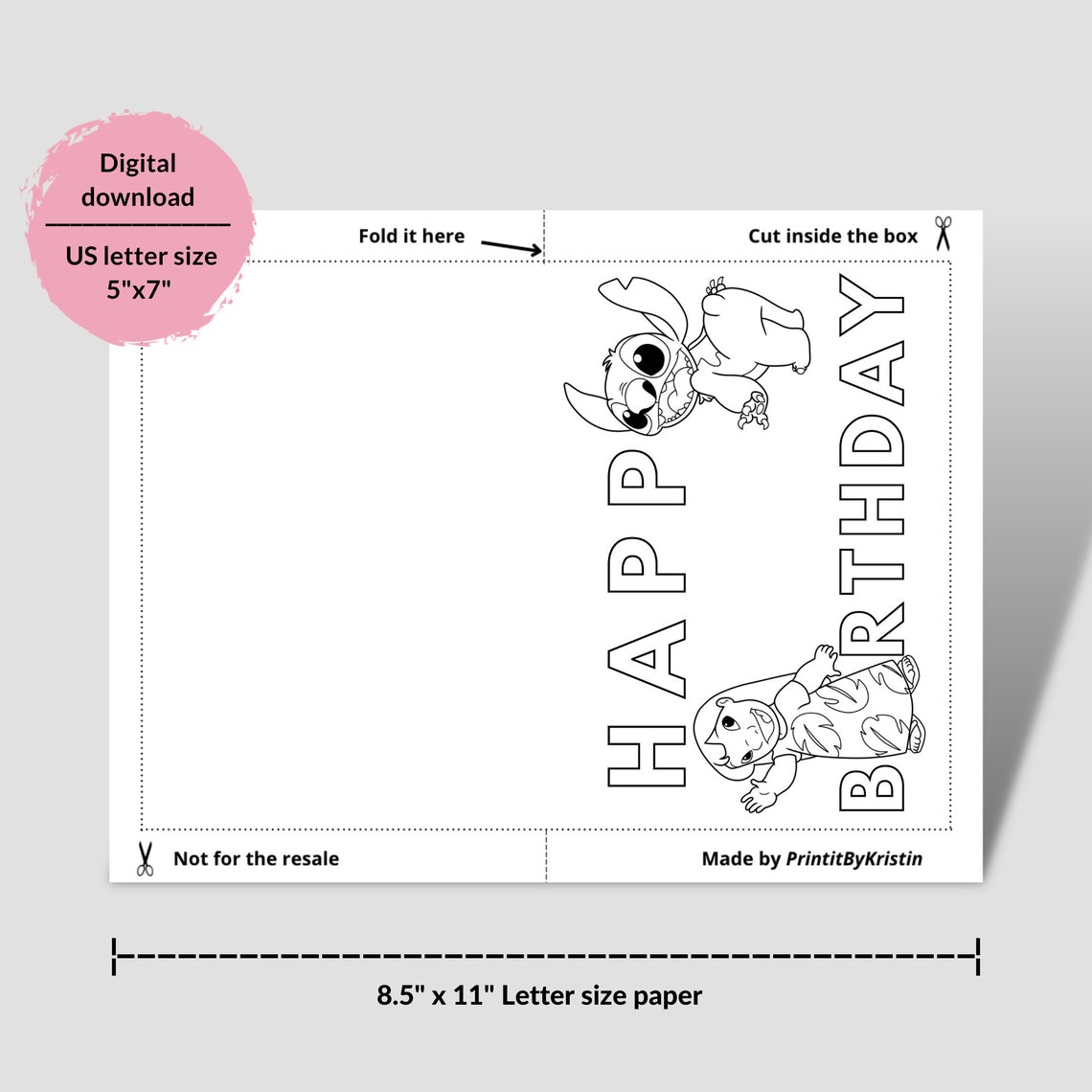 Printable Lilo and Stitch Coloring Birthday Pages. Stitch Colouring ...