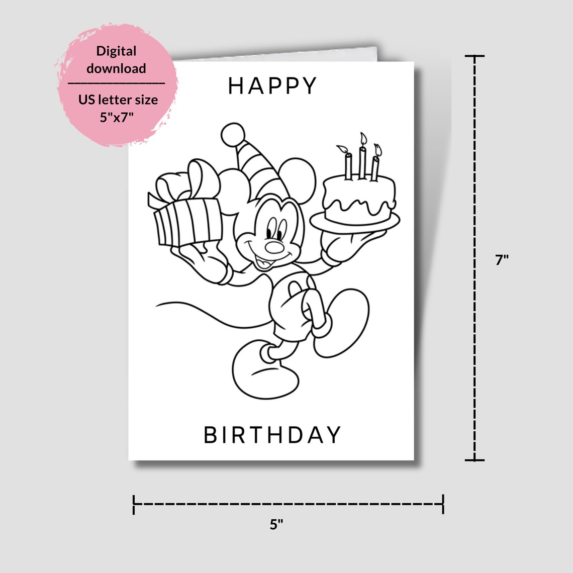 Printable Mickey Mouse Coloring Pages. Birthday Mickey Mouse Craft ...