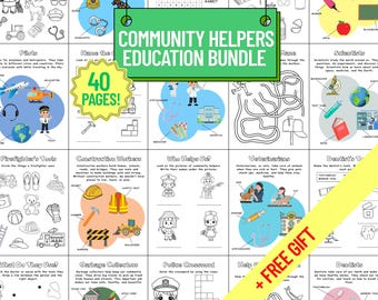 Community Helpers Worksheets for Kids | Professions Activities | Educational Printables | PDF Activities + Bonus Coloring Pages
