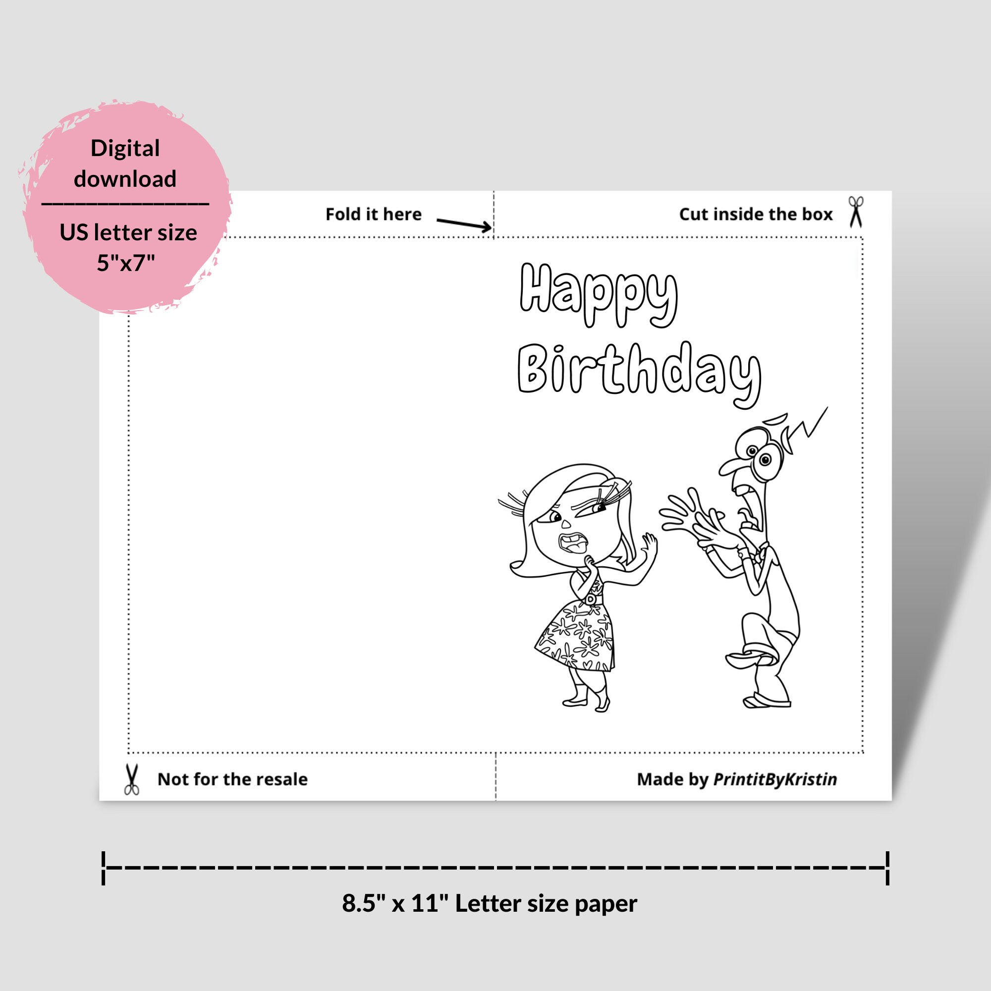 Inside Out 2 Birthday Coloring Pages. Inside Out Coloring. Vice Versa