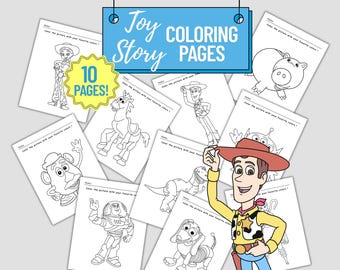 Toy Story Coloring Pages | 10 Printable Sheets | Kids Birthday Party Activities | Disney Inspired Coloring Book | Instant Download PDF