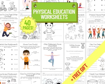 PE Activities & Coloring Book: 40 Pages of Fitness Games (Digital Download)